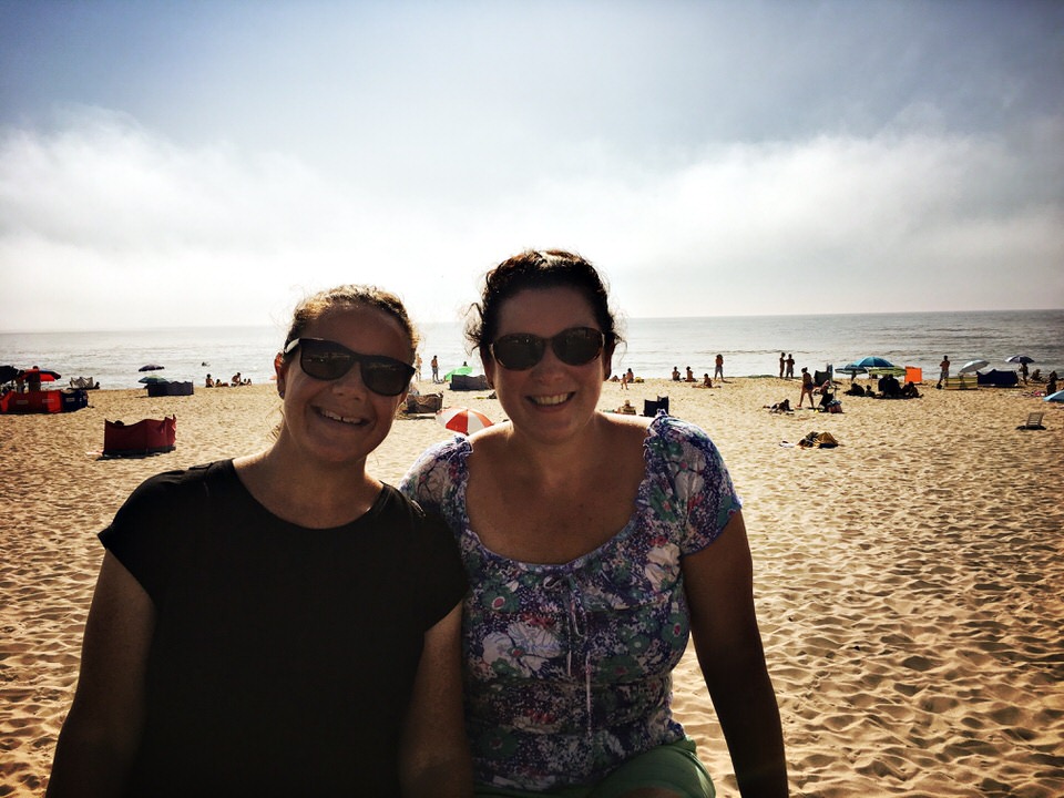 claire and Claire at the beach