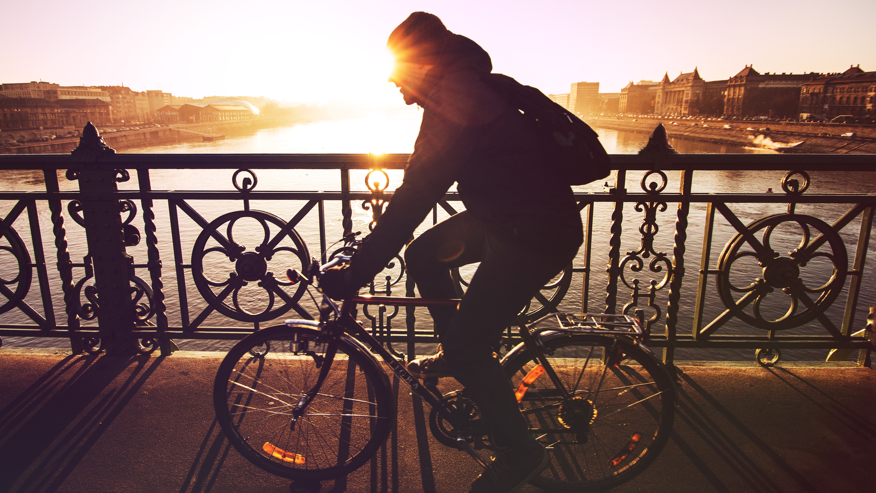 Cyling at sunset