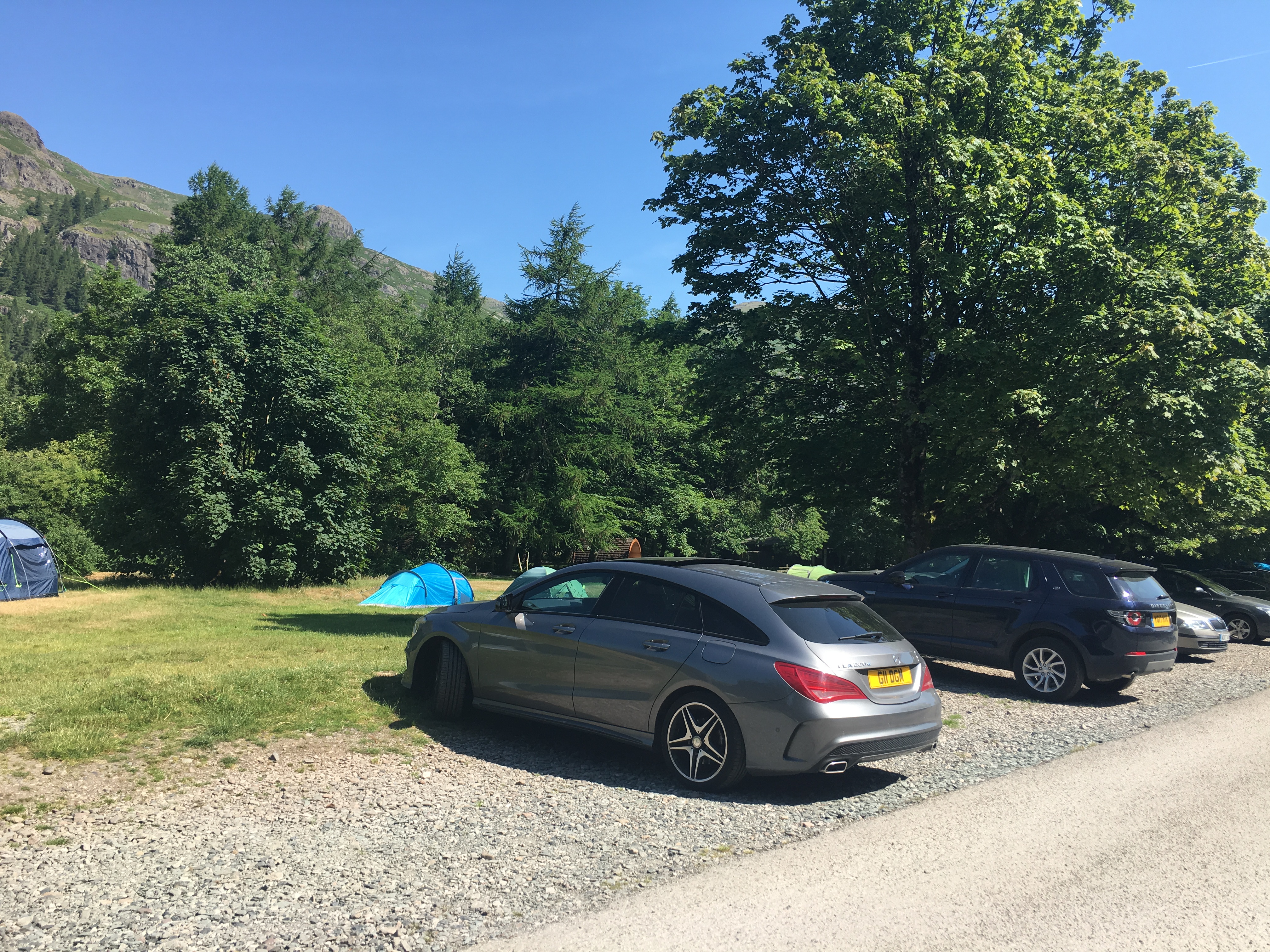 Parking spaces from Langdale campsite