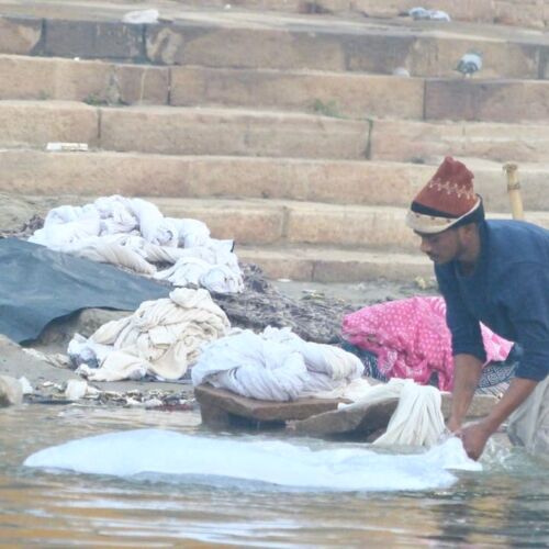 The Ghats Laundrette India Photos of India, man washing on the ghats in Varanasi