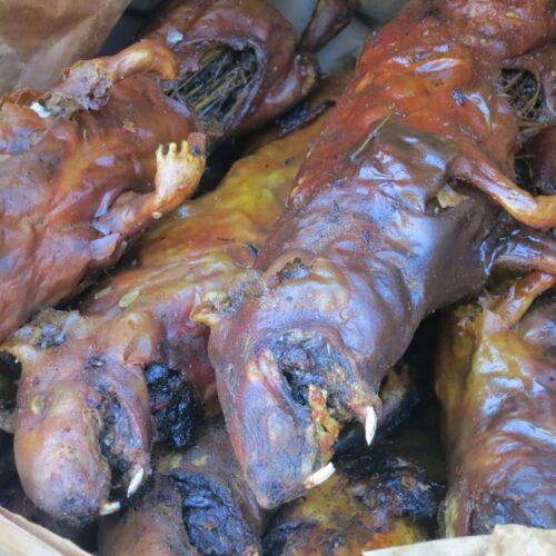 Photos of Peru, Dead guinea pigs for sale at the market