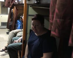 Our bed for the night! Indian sleeper train bunks