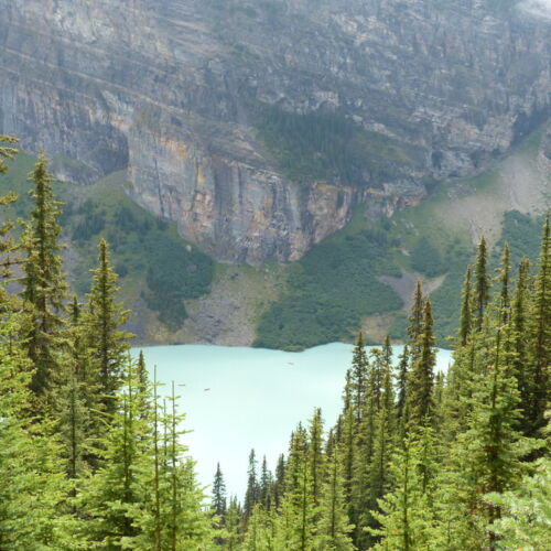 Photos of Canada, a view of Lake Louise, with its beautiful turquoise colour