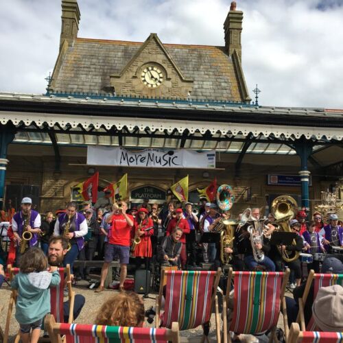 Catch the wind kite festival people playing in a band