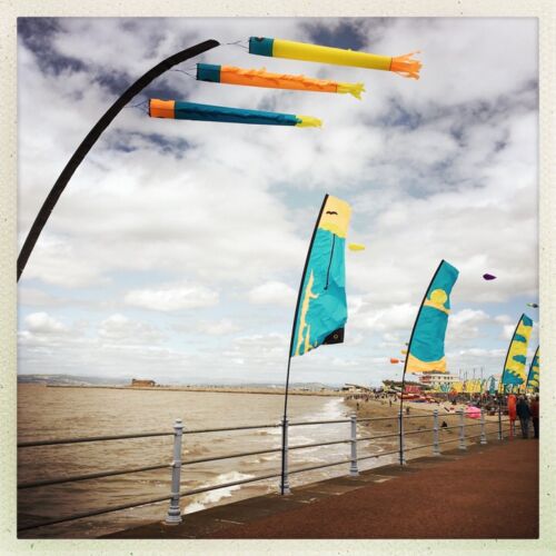 Morecambe Promenade kites at the beach
