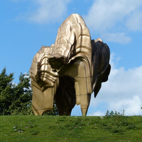 Caldera, 2008 by Tony Cragg A giant bronze coloured sculpture