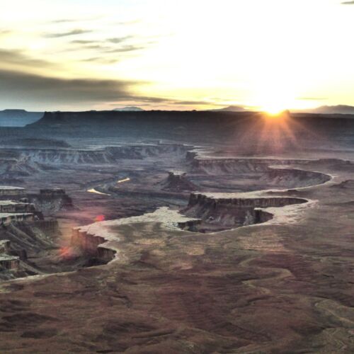 Sunset at Grand viewpoint The rock craters at Grand viewpoint at sunset