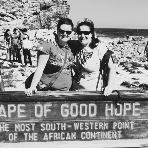 Cape of good hope Kerry and Claire at the sign of Cape of good hope