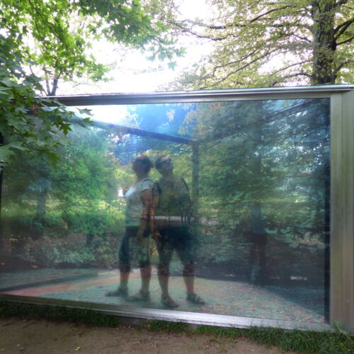 Serralves A see through sculpture amidst trees